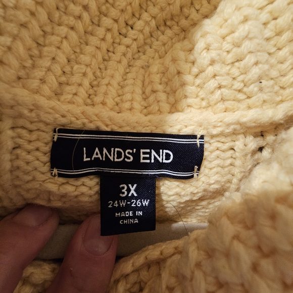 Lands' End Soft Yellow Cowl Neck Sweater 3X - Picture 7 of 8